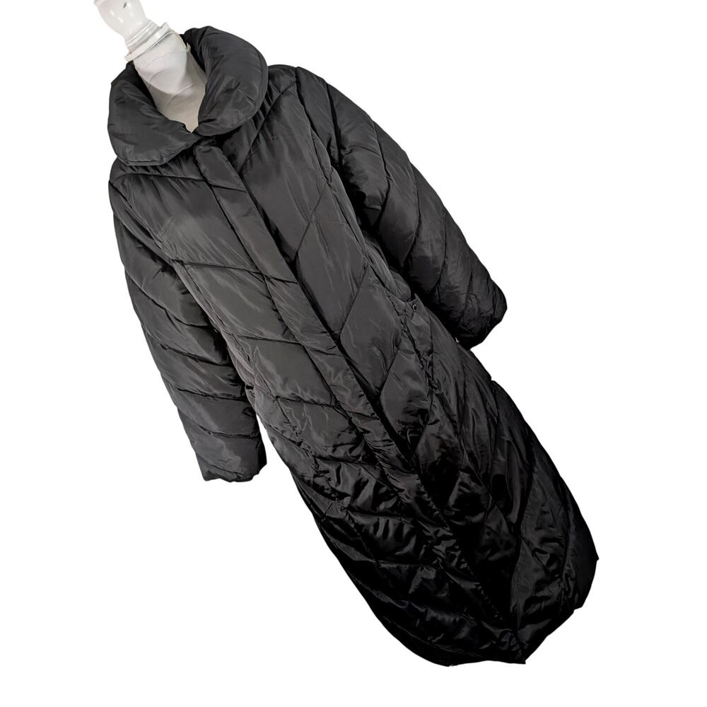 NWT! STEVE MADDEN! RICH BLACK QUILTED THERMAL PUFFY FULL LENGTH COAT, JACKET! XL